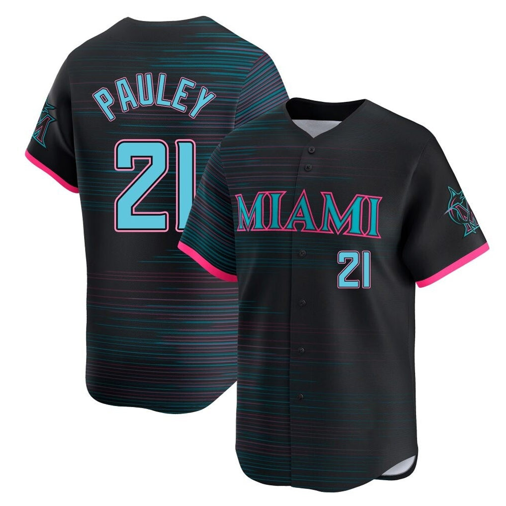 CAdoa M.Marlins #21 Graham Pauley Player Black City Connect Home Limited Stitched Jerseys