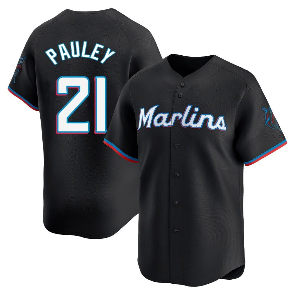 CAdoa M.Marlins #21 Graham Pauley Player Black  Home Limited Stitched Jerseys
