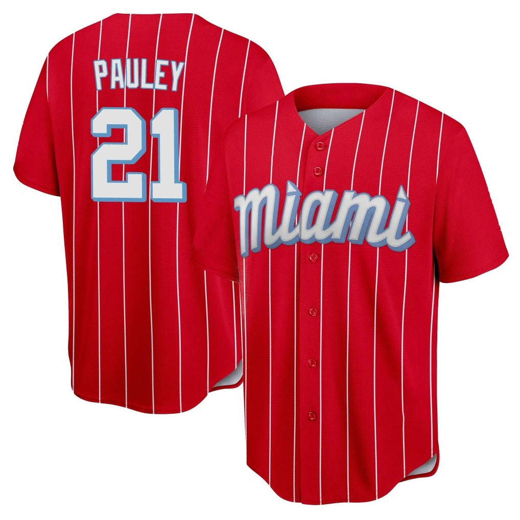 CAdoa M.Marlins #21 Graham Pauley Player Red City Connect Home Game Stitched Jerseys