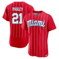 CAdoa M.Marlins #21 Graham Pauley Player Red City Connect Home Limited Elite Stitched Jerseys