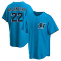 CAdoa M.Marlins #22 Sandy Alcantara Player Blue Home Game Stitched Jerseys