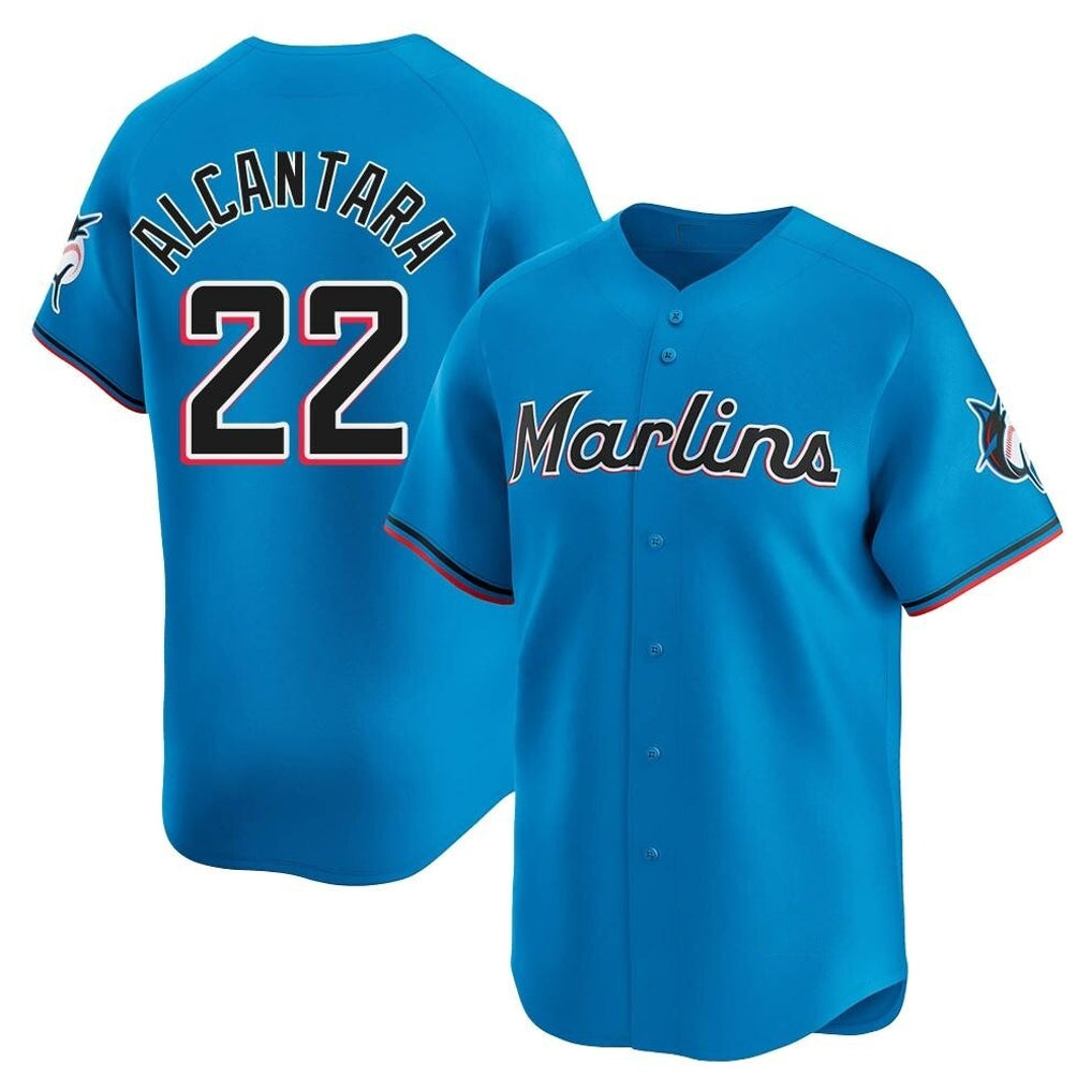 CAdoa M.Marlins #22 Sandy Alcantara Player Blue Home Limited Stitched Jerseys