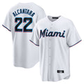 CAdoa M.Marlins #22 Sandy Alcantara Player White Home Game Stitched Jerseys