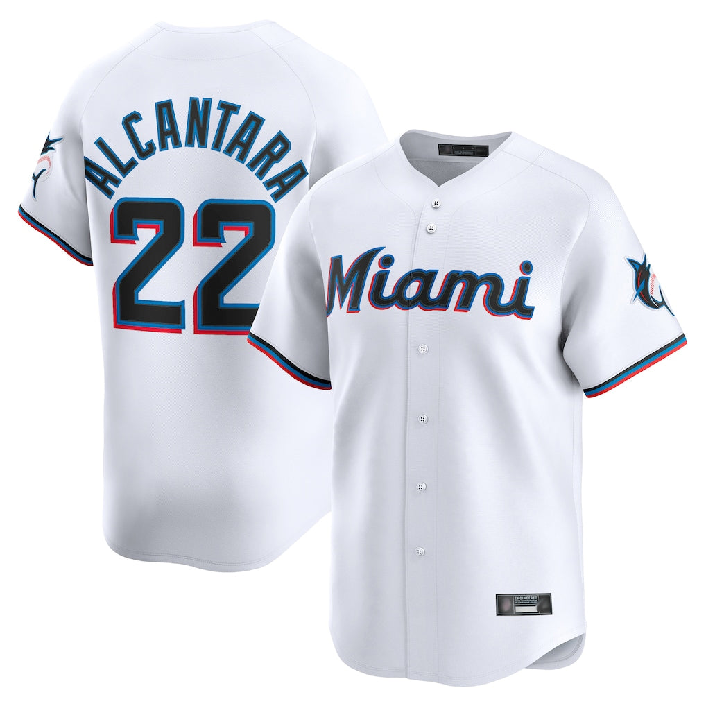 CAdoa M.Marlins #22 Sandy Alcantara Player White Home Limited Stitched Jerseys