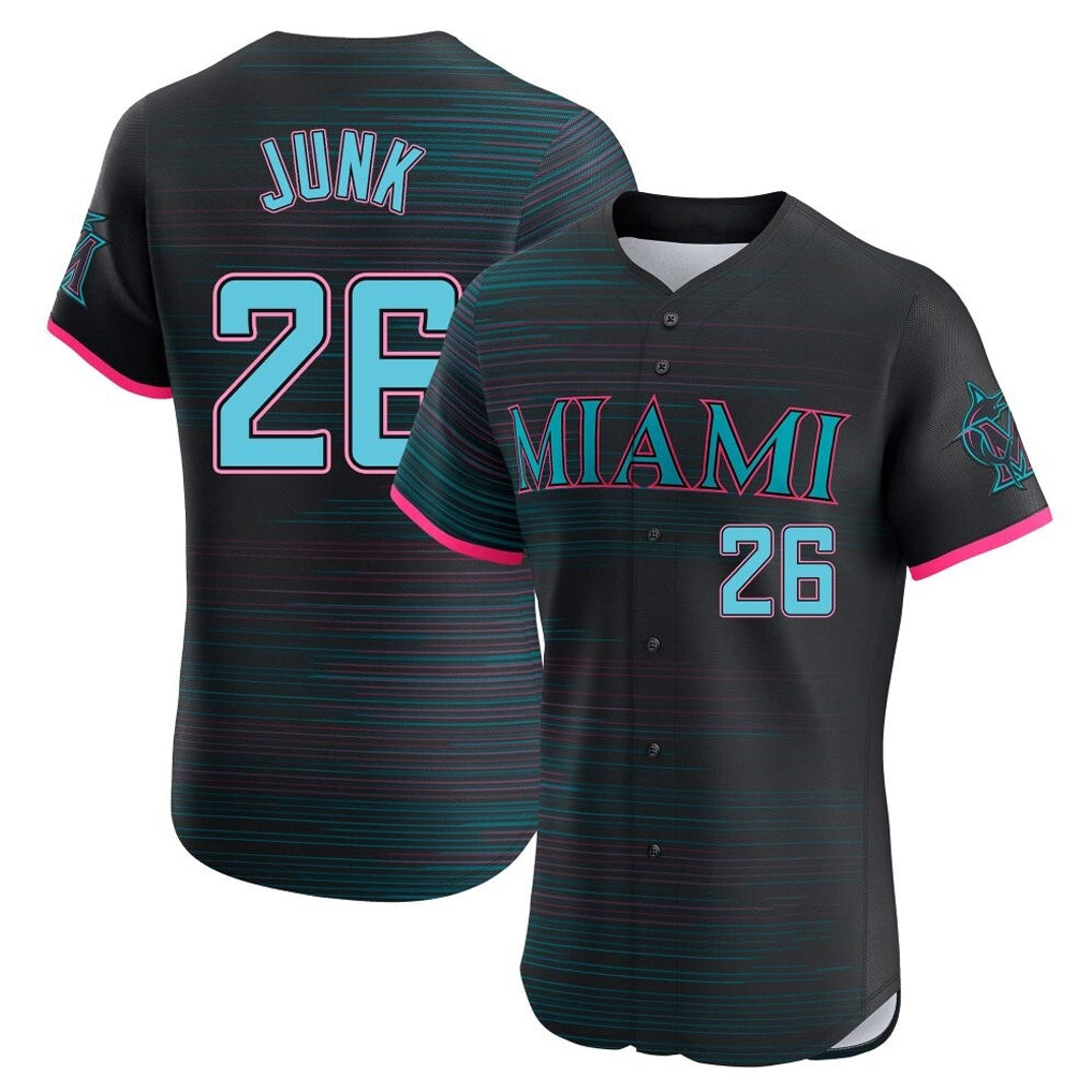 CAdoa M.Marlins #26 Janson Junk Player Black City Connect Home Limited Elite Stitched Jerseys