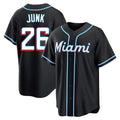 CAdoa M.Marlins #26 Janson Junk Player Black Fashion Out Home Game Stitched Jerseys