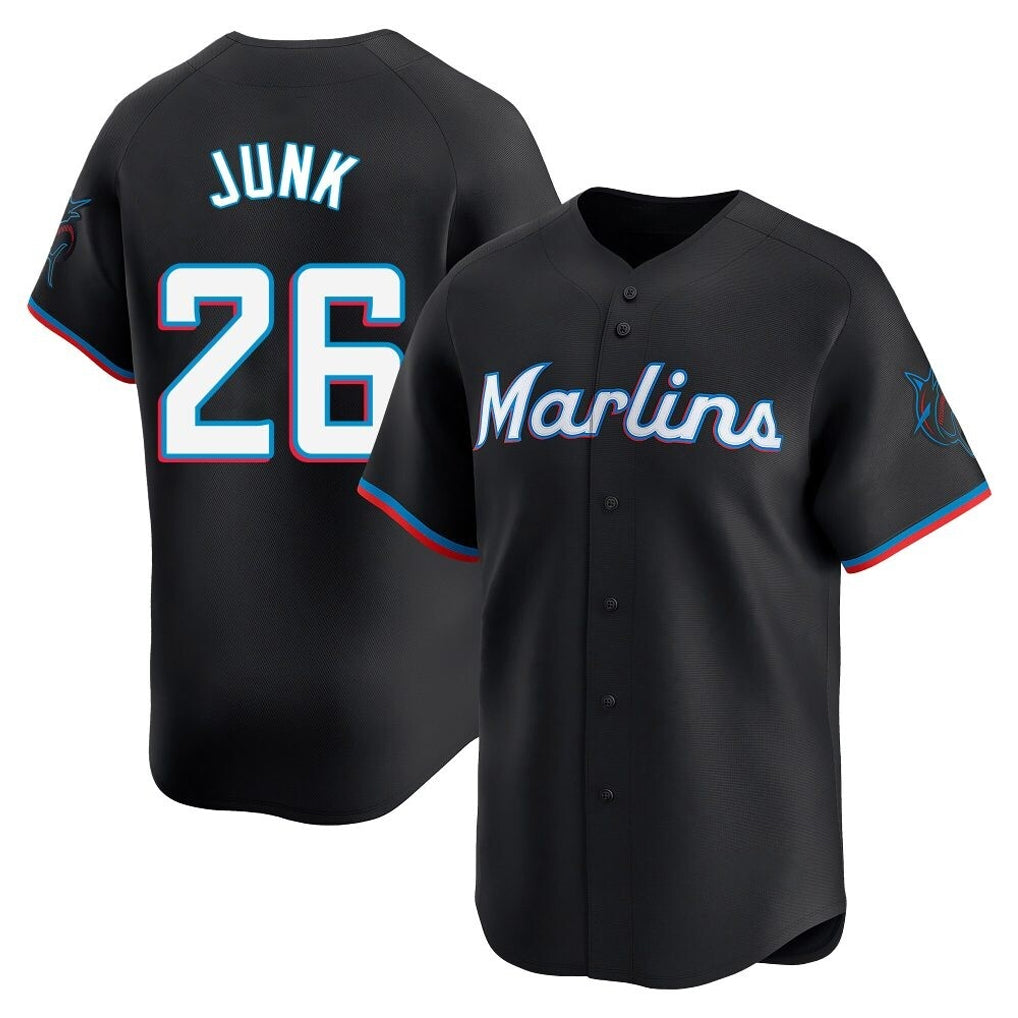 CAdoa M.Marlins #26 Janson Junk Player Black Home Limited Stitched Jerseys