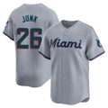 CAdoa M.Marlins #26 Janson Junk Player Gray Home Limited Stitched Jerseys