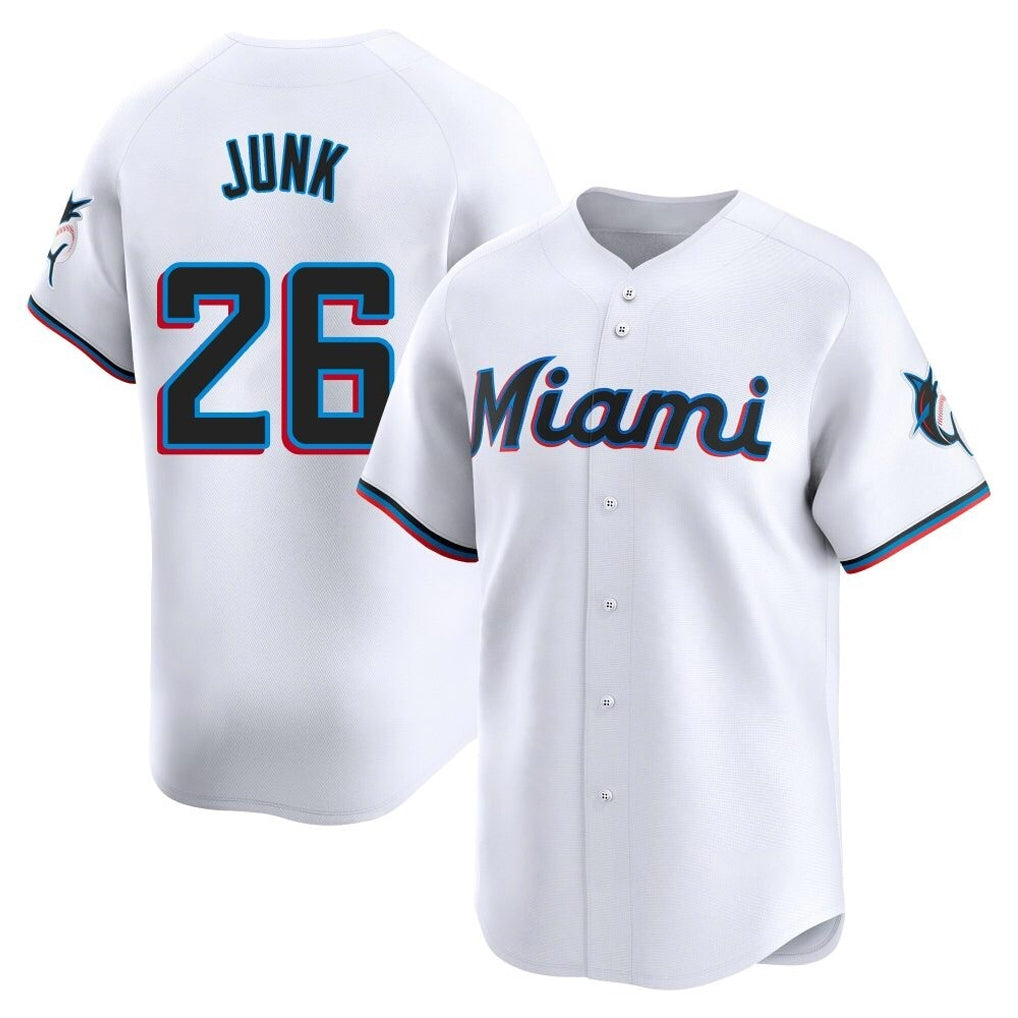 CAdoa M.Marlins #26 Janson Junk Player White Home Limited Stitched Jerseys