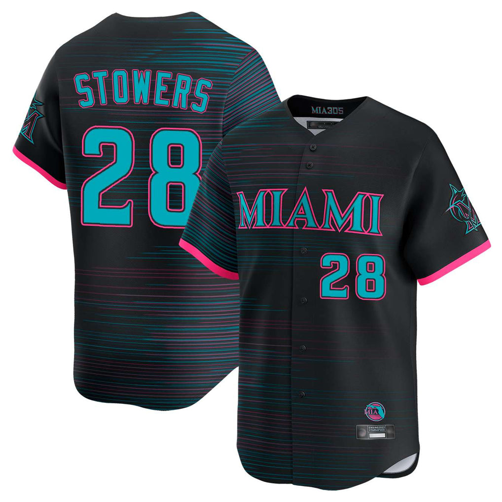 CAdoa M.Marlins #28 Kyle Stowers Player Black City Connect Home Limited Stitched Jerseys
