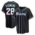 CAdoa M.Marlins #28 Kyle Stowers Player Black Fashion Out Home Game Stitched Jerseys