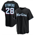 CAdoa M.Marlins #28 Kyle Stowers Player Black  Home Game Stitched Jerseys