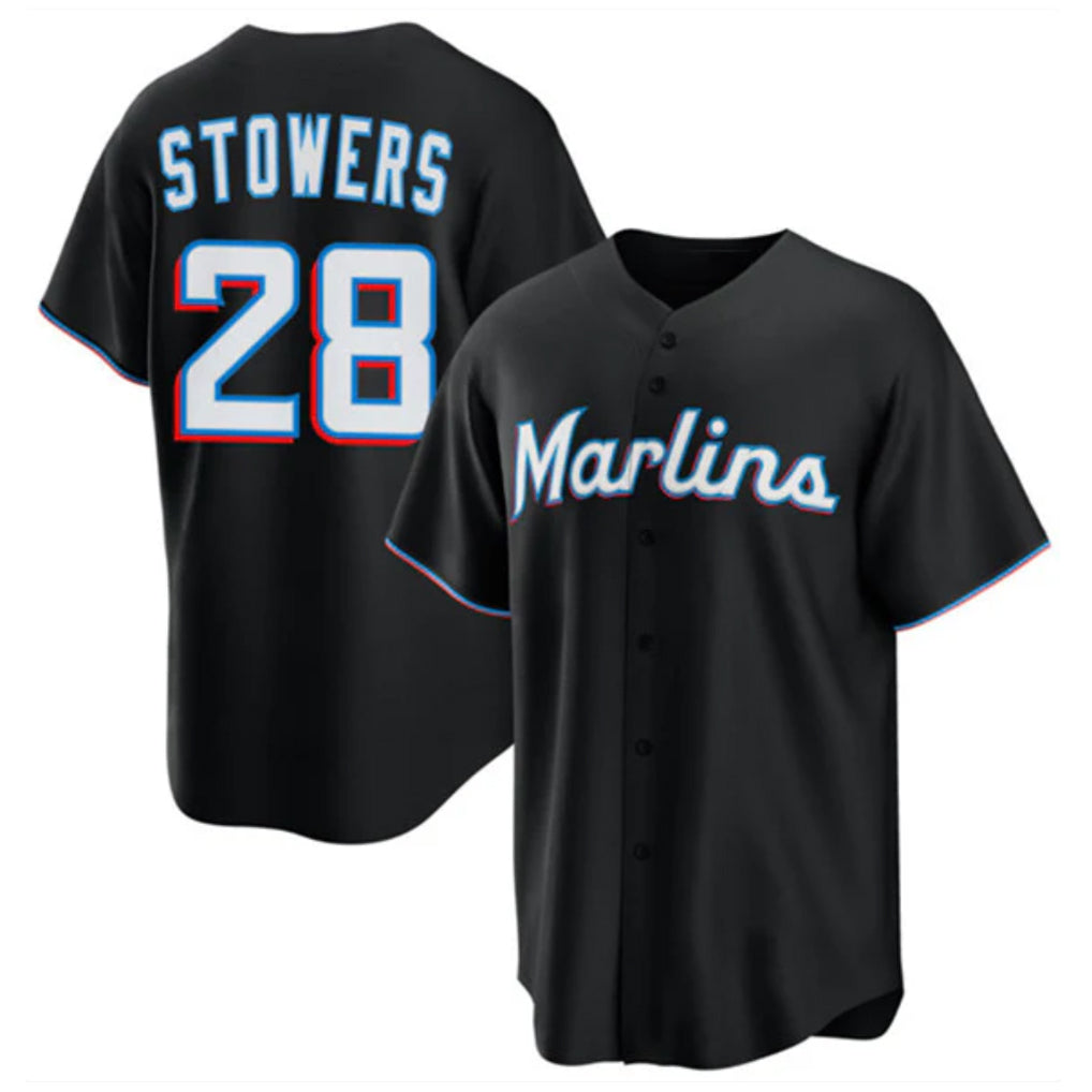 CAdoa M.Marlins #28 Kyle Stowers Player Black  Home Game Stitched Jerseys