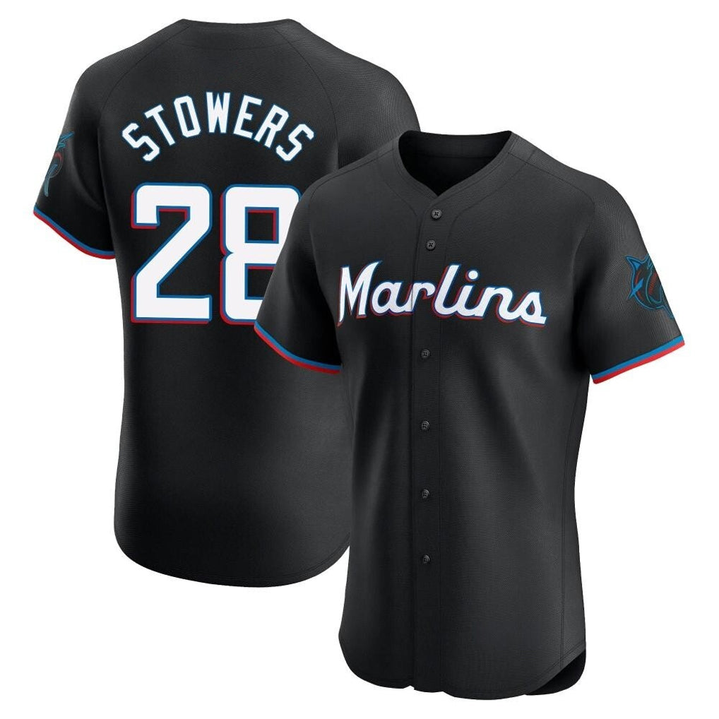 CAdoa M.Marlins #28 Kyle Stowers Player Black Vapor Home Limited Elite Stitched Jerseys