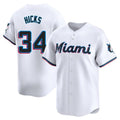 CAdoa M.Marlins #34 Liam Hicks Player White  Home Limited Stitched Jerseys