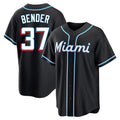 CAdoa M.Marlins #37 Anthony Bender Player Black Fashion Out Home Game Stitched Jerseys