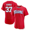 CAdoa M.Marlins #37 Anthony Bender Player Red City Connect Home Limited Elite Stitched Jerseys