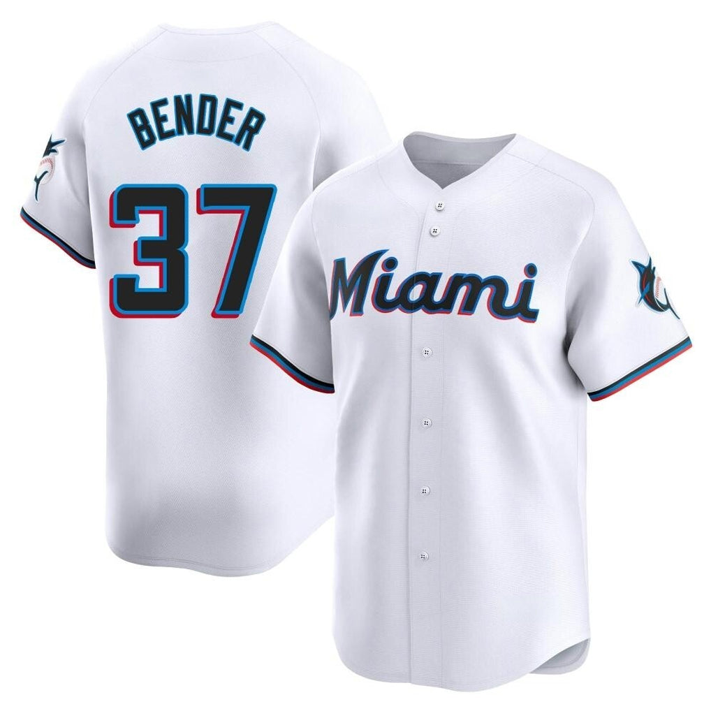 CAdoa M.Marlins #37 Anthony Bender Player White  Home Limited Stitched Jerseys