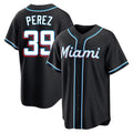 CAdoa M.Marlins #39 Eury Perez Player Black Fashion Out Home Game Stitched Jerseys
