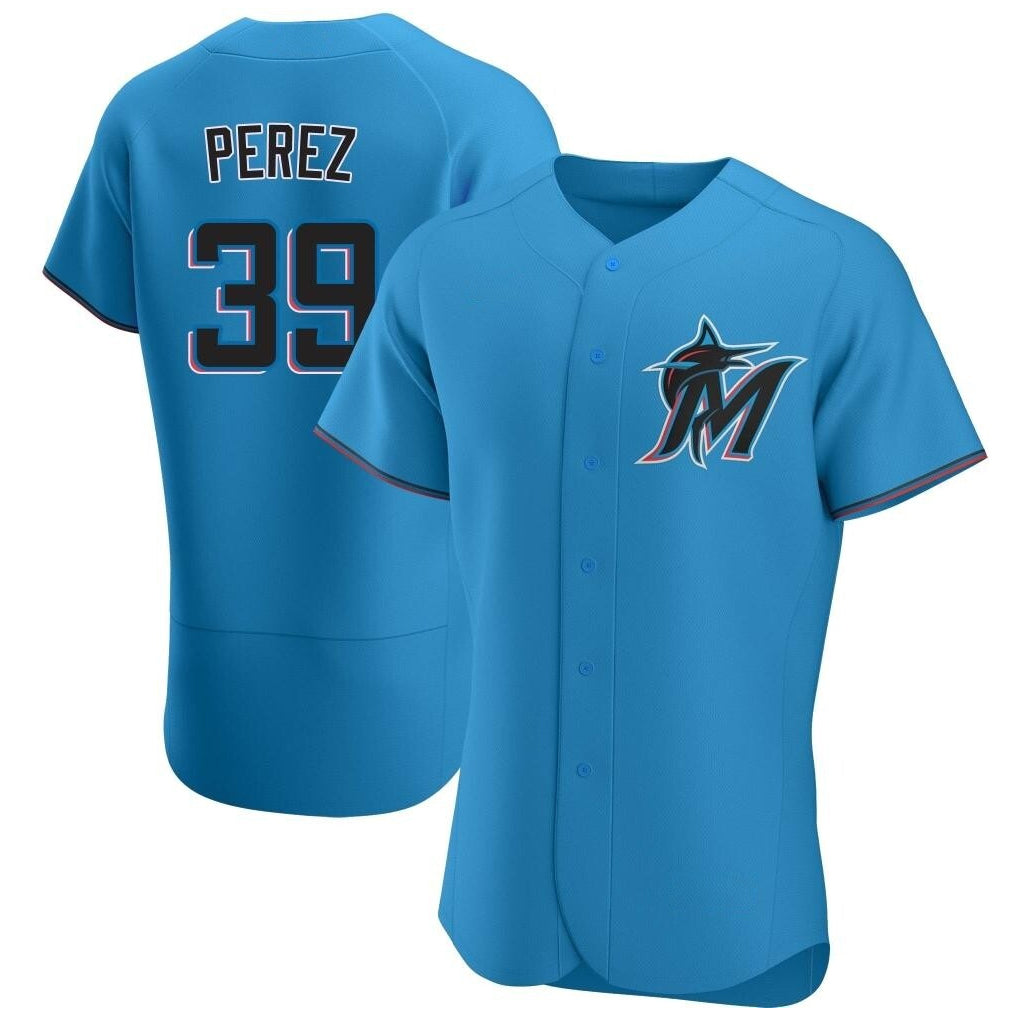 CAdoa M.Marlins #39 Eury Perez Player Blue Home Limited Elite Stitched Jerseys