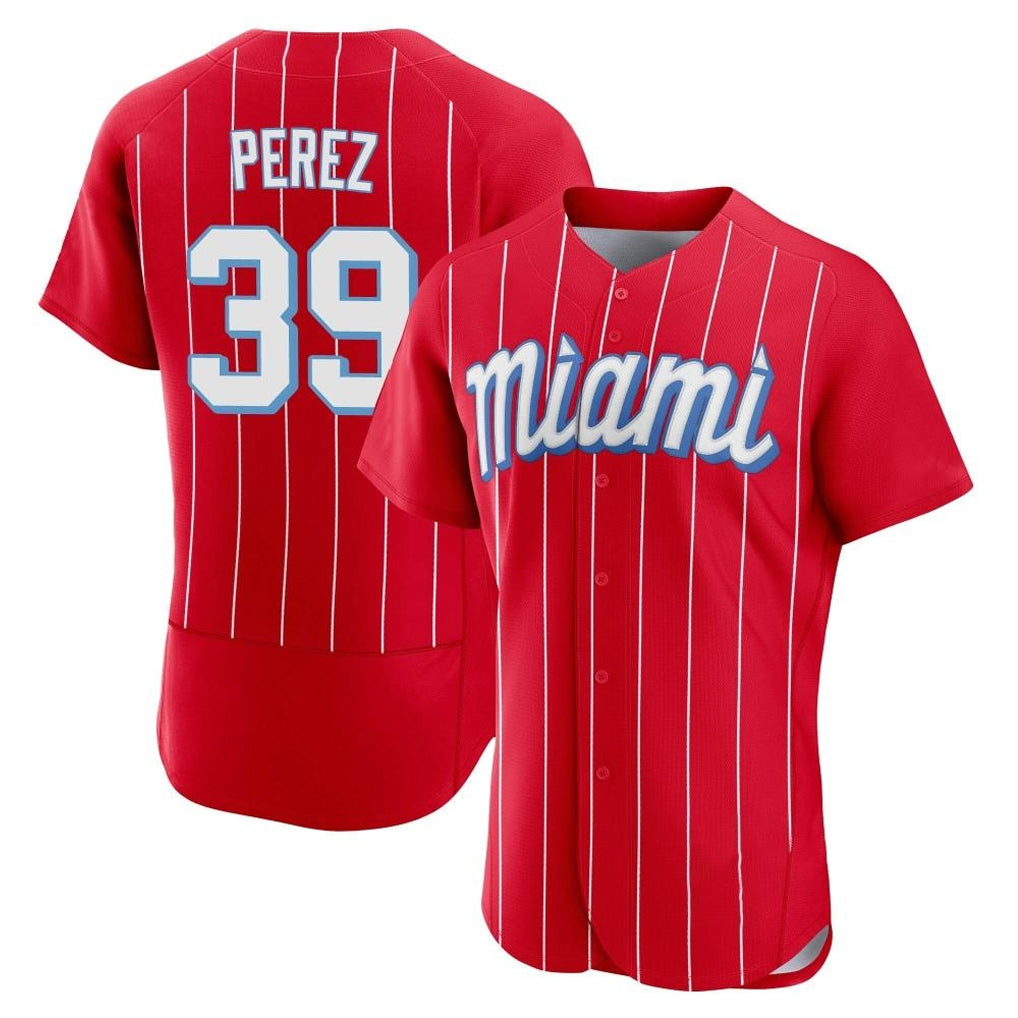 CAdoa M.Marlins #39 Eury Perez Player Red City Connect Home Limited Elite Stitched Jerseys