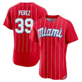 CAdoa M.Marlins #39 Eury Perez Player Red City Connect Home Limited Elite Stitched Jerseys