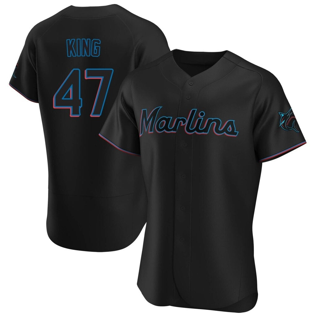 CAdoa M.Marlins #47 John King Player Black Home Limited Elite Stitched Jerseys