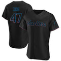 CAdoa M.Marlins #47 John King Player Black Home Limited Elite Stitched Jerseys