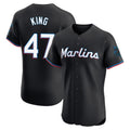 CAdoa M.Marlins #47 John King Player Black Vapor Home Limited Elite Stitched Jerseys