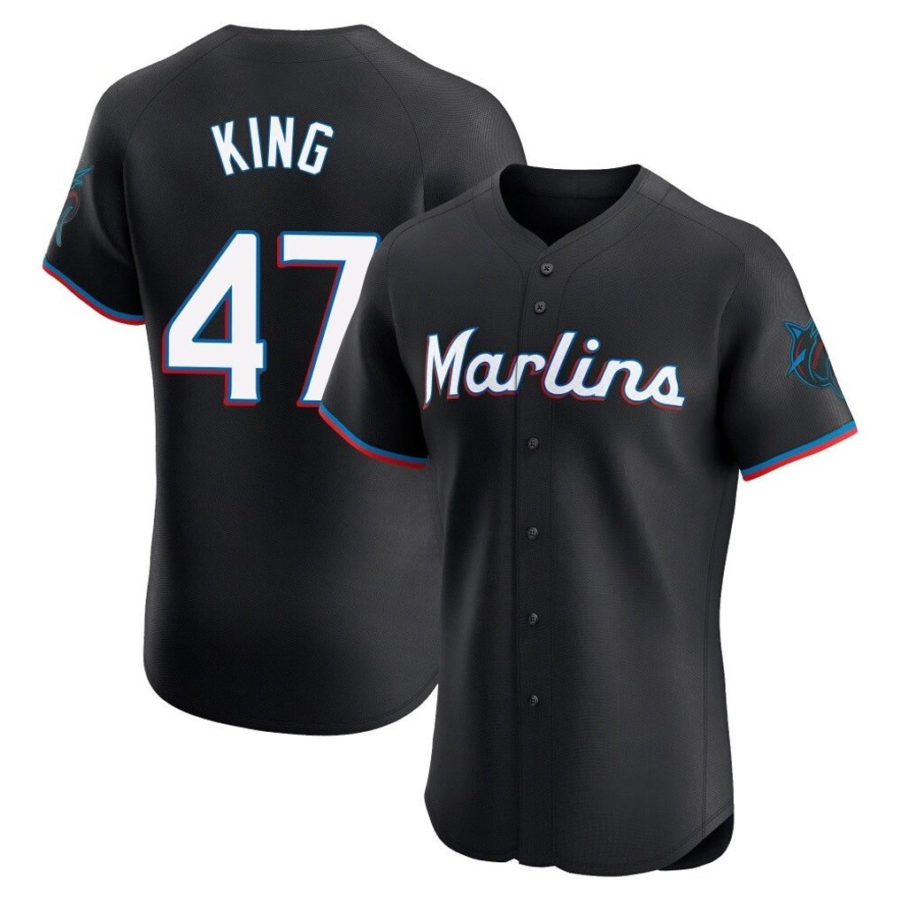 CAdoa M.Marlins #47 John King Player Black Vapor Home Limited Elite Stitched Jerseys