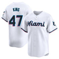 CAdoa M.Marlins #47 John King Player White  Home Limited Stitched Jerseys
