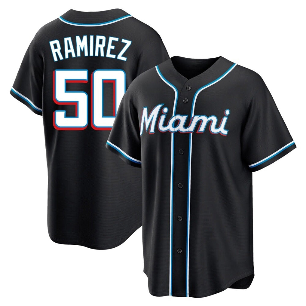 CAdoa M.Marlins #50 Agustin Ramirez Player Black Fashion Out Home Game Stitched Jerseys