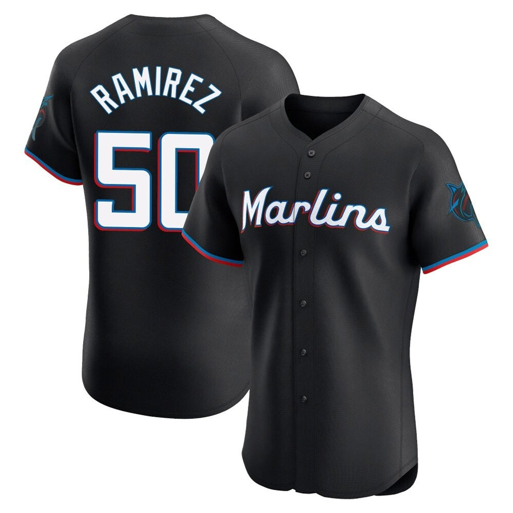 CAdoa M.Marlins #50 Agustin Ramirez Player Black Vapor Home Limited Elite Stitched Jerseys