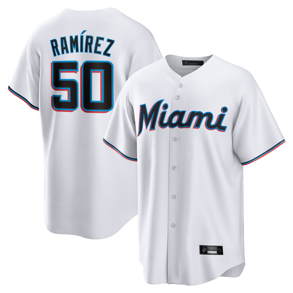 CAdoa M.Marlins #50 Agustin Ramirez Player White  Home Game Stitched Jerseys