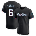 CAdoa M.Marlins #6 Otto Lopez Player Black Vapor Home Limited Elite Stitched Jerseys
