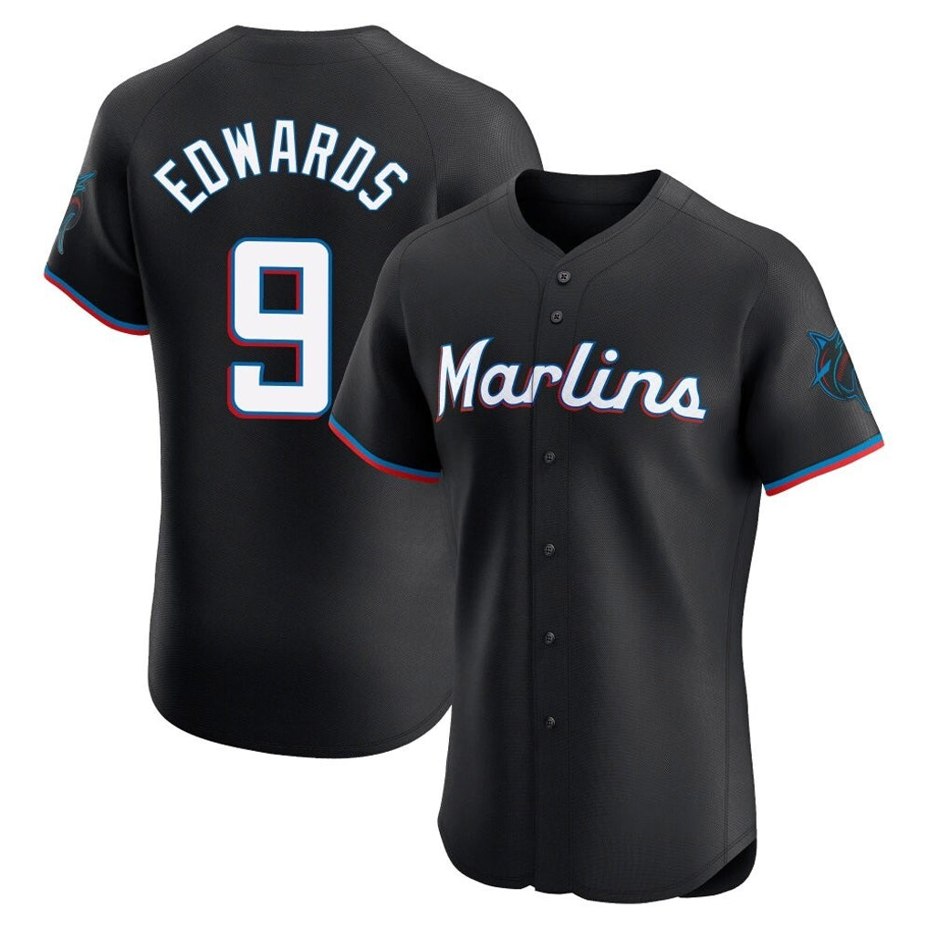 CAdoa M.Marlins #9 Xavier Edwards Player Black Vapor Home Limited Elite Stitched Jerseys