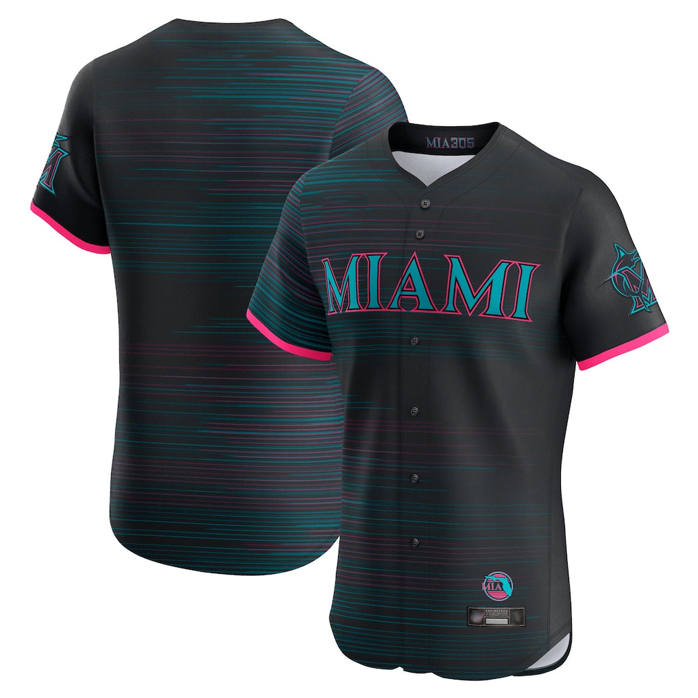 CAdoa M.Marlins Blank Player Black City Connect Home Limited Elite Stitched Jerseys