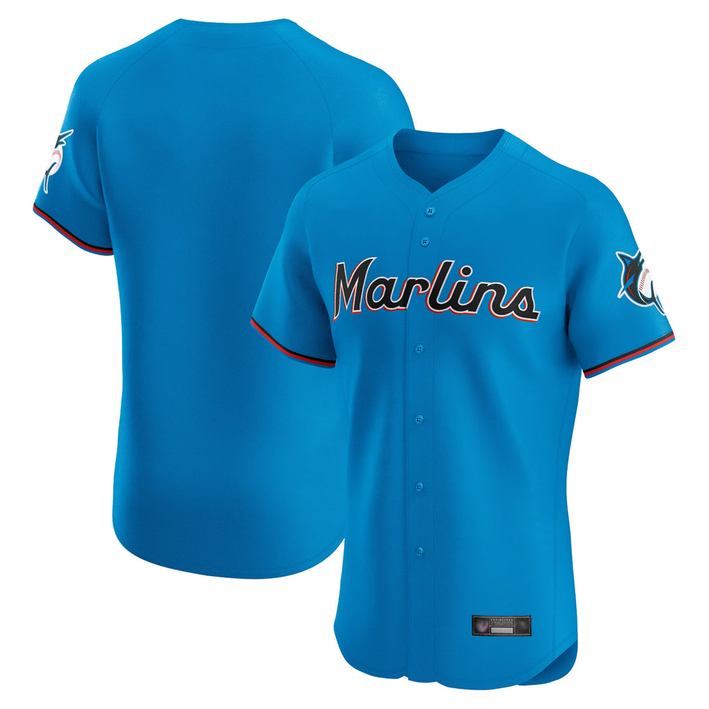 CAdoa M.Marlins Blank Player Blue Home Limited Elite Stitched Jerseys