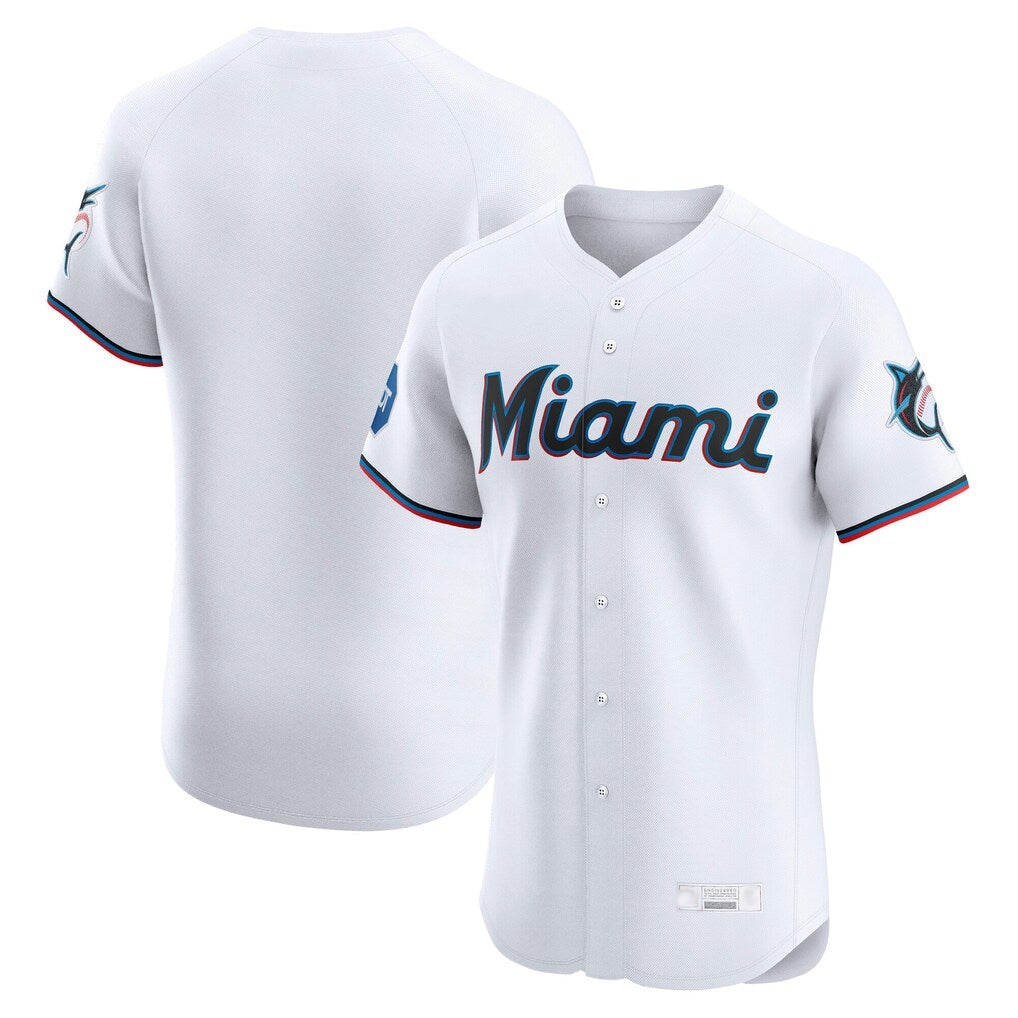 CAdoa M.Marlins Blank Player White Home Limited Elite Stitched Jerseys