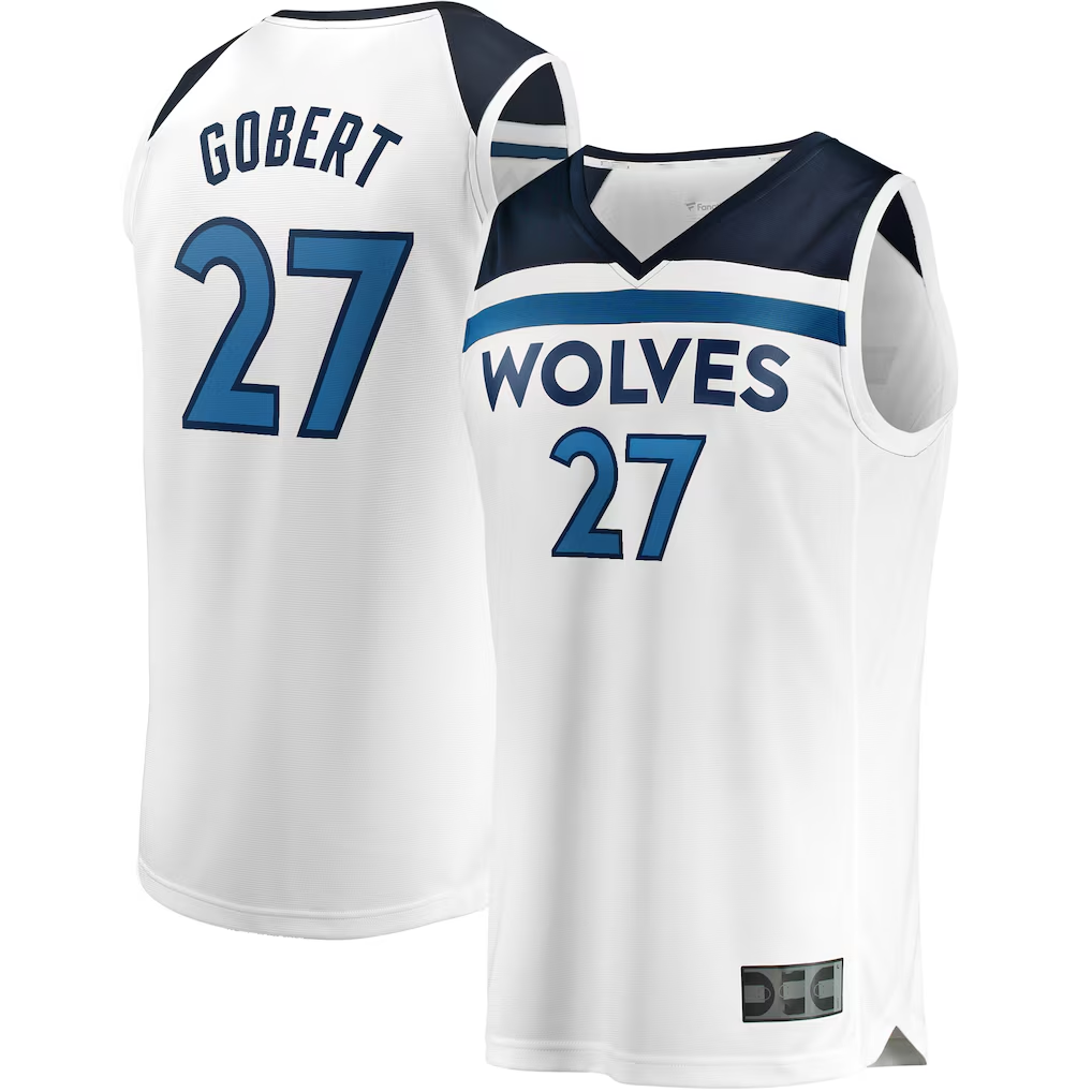 CAdoa M.Timberwolves #27 Rudy Gobert White Fast Break Replica Player Stitched Jerseys - Association Edition