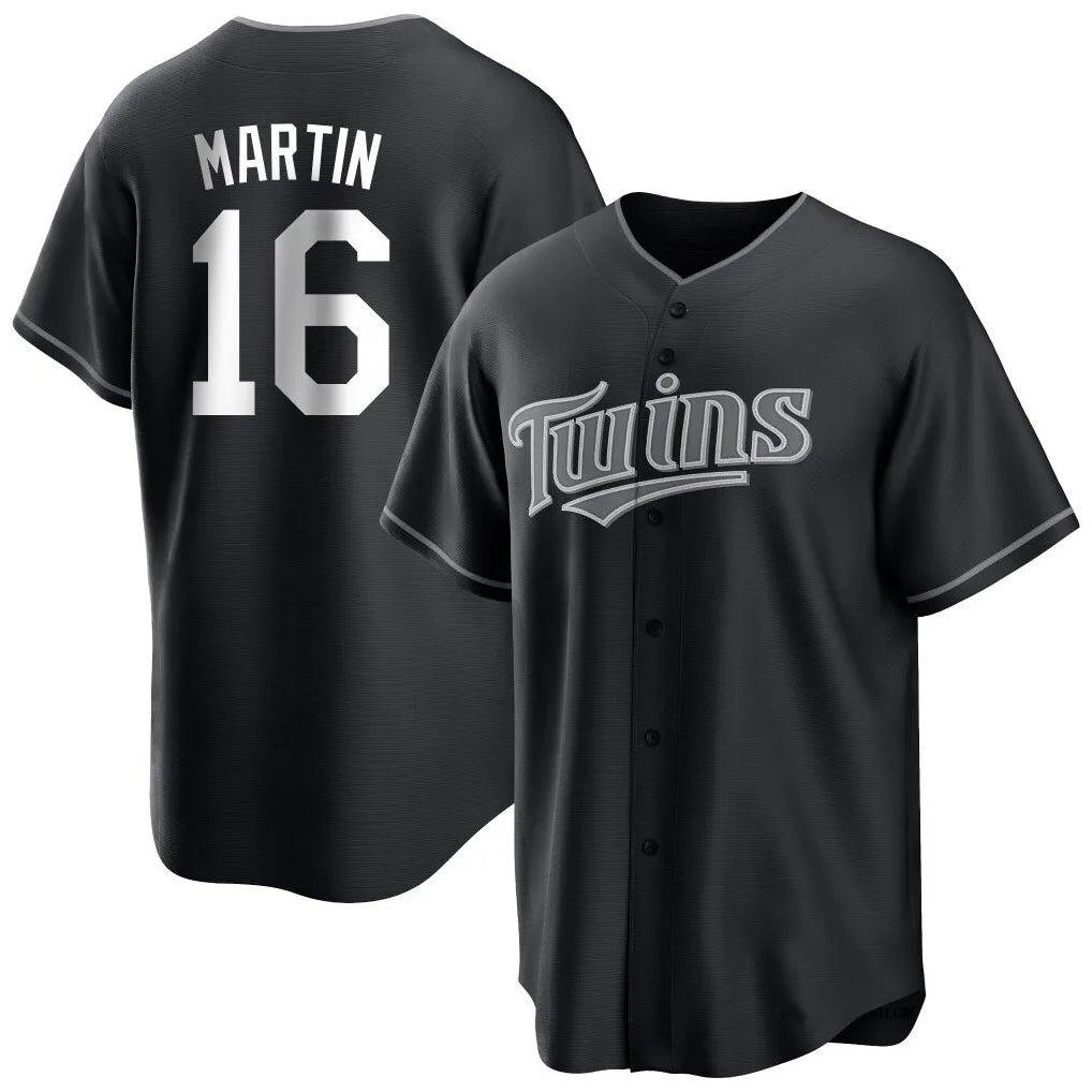 CAdoa M.Twins #16 Austin Martin Player Black Home Game Stitched Jerseys