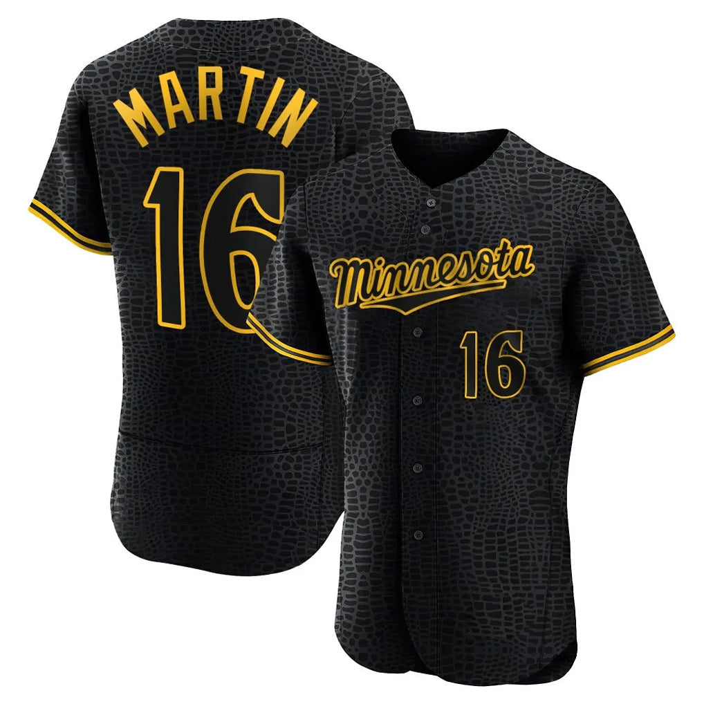 CAdoa M.Twins #16 Austin Martin Player Black Snake Skin City Home Limited Elite Stitched Jerseys