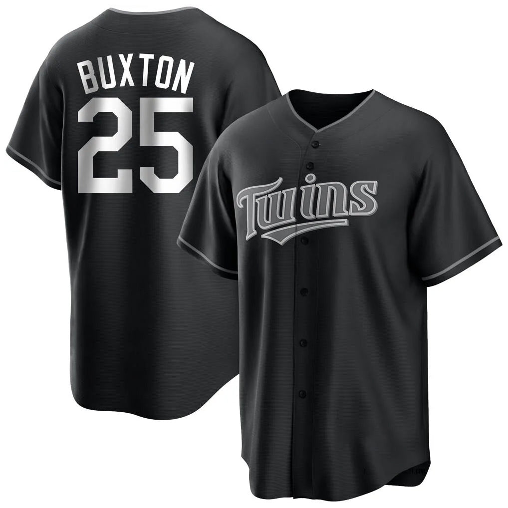 CAdoa M.Twins #25 Byron Buxton Player Black Home Game Stitched Jerseys
