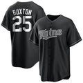 CAdoa M.Twins #25 Byron Buxton Player Black Home Game Stitched Jerseys