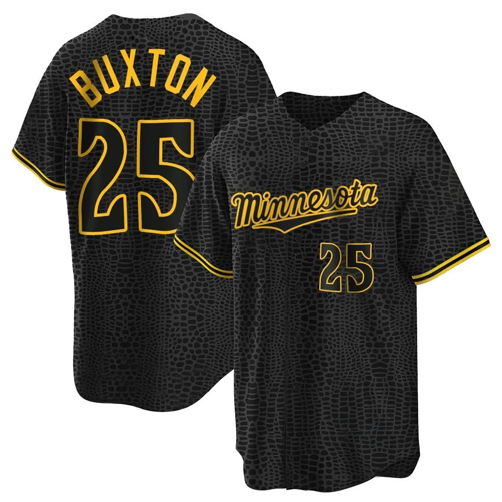 CAdoa M.Twins #25 Byron Buxton Player Black Snake Skin City Home Game Stitched Jerseys