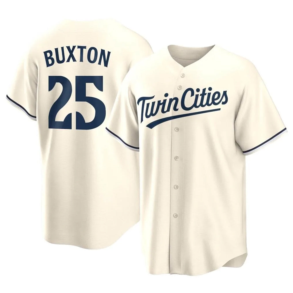 CAdoa M.Twins #25 Byron Buxton Player Cream Game Limited Home Stitched Jerseys
