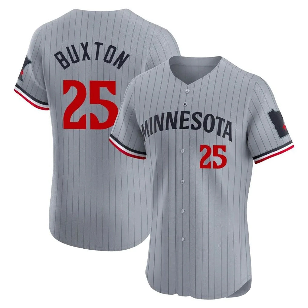 CAdoa M.Twins #25 Byron Buxton Player Gray Home Limited Elite Stitched Jerseys