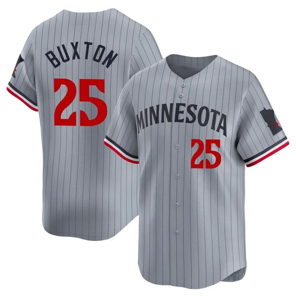 CAdoa M.Twins #25 Byron Buxton Player Gray Home Limited Stitched Jerseys