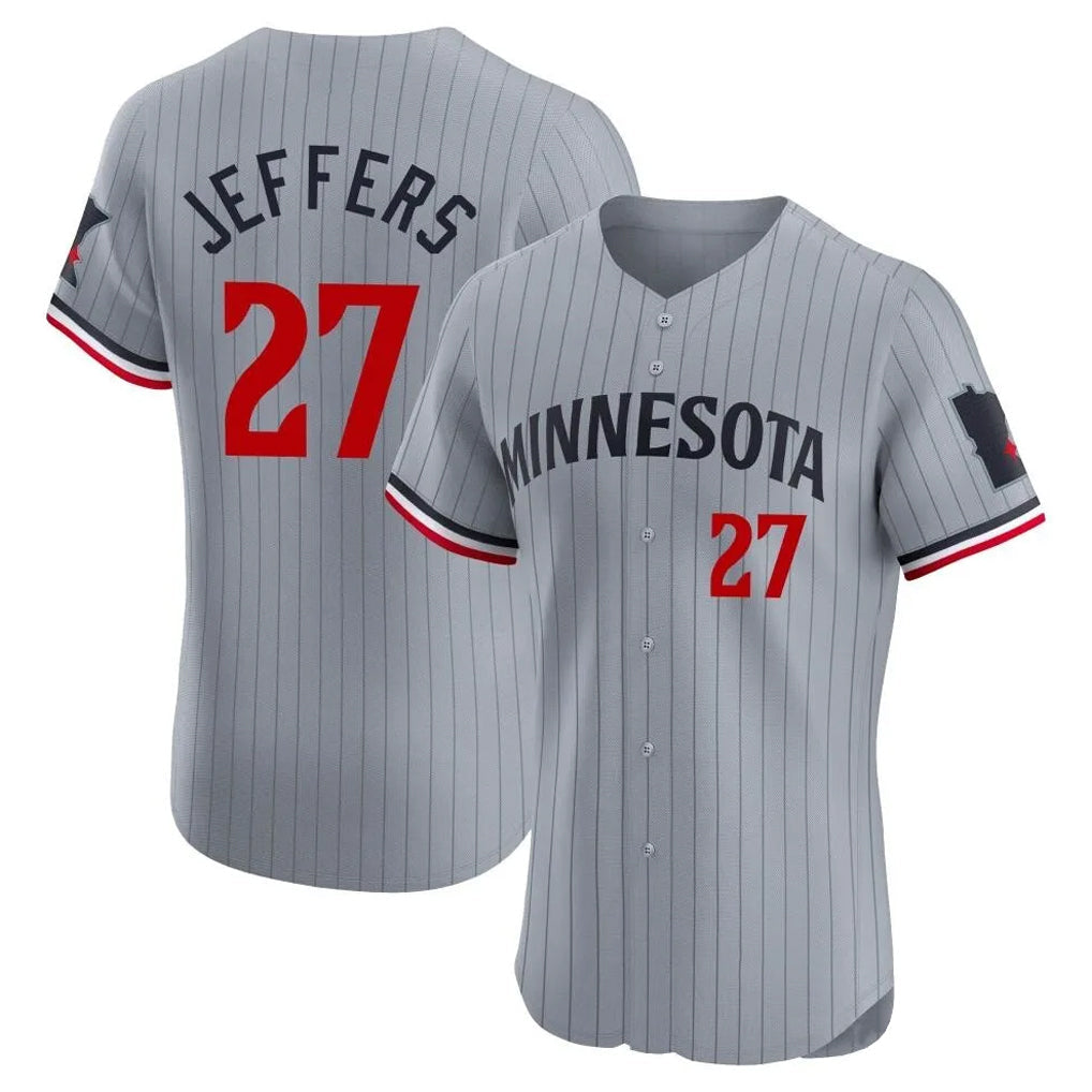 CAdoa M.Twins #27 Ryan Jeffers Player Gray Home Limited Elite Stitched Jerseys