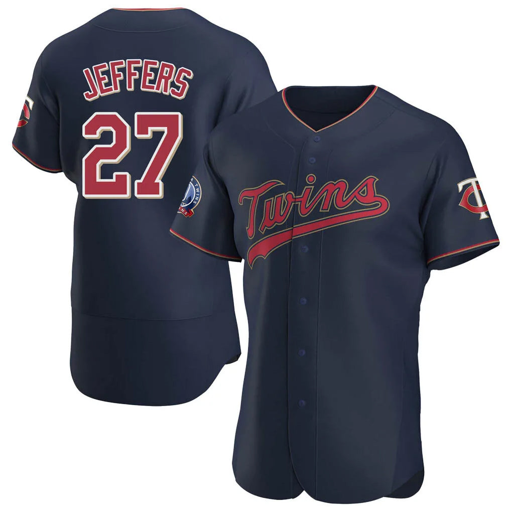 CAdoa M.Twins #27 Ryan Jeffers Player Navy 60th Home Limited Elite Stitched Jerseys
